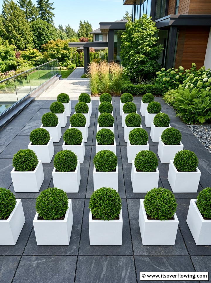 Geometric Planter Layout - 25 backyard decorating ideas with planters
