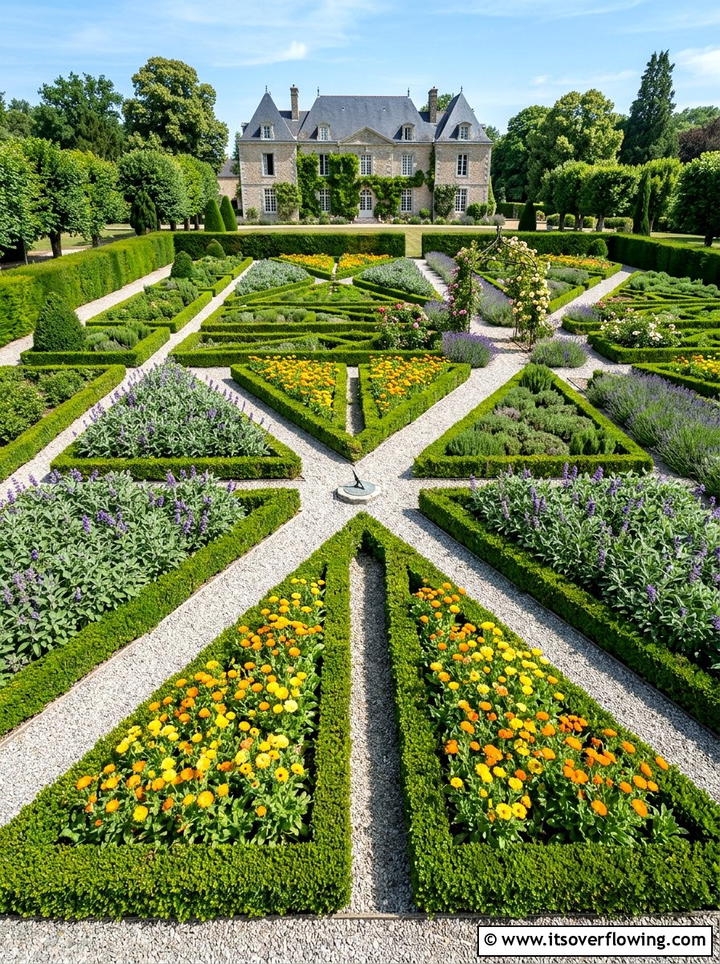 Geometric Potager Garden Layout - 25 garden design ideas with herbs and flowers