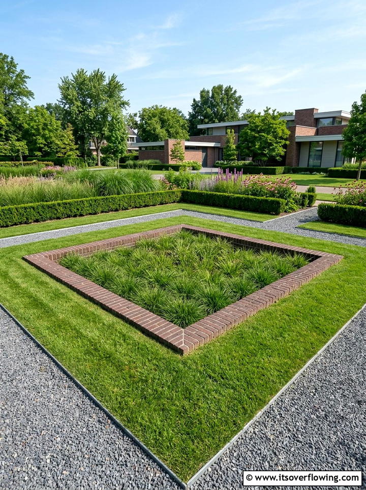 Geometric Rain Garden - 25 creative garden ideas with rain gardens