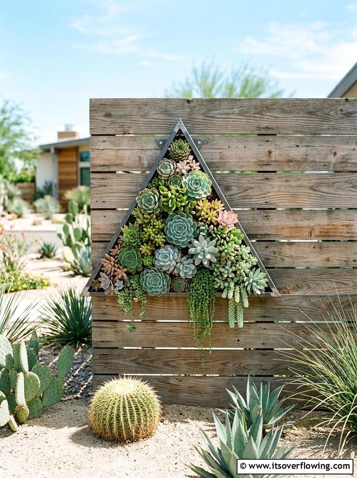 Geometric Succulent Frame - 25 garden ideas with succulent frames