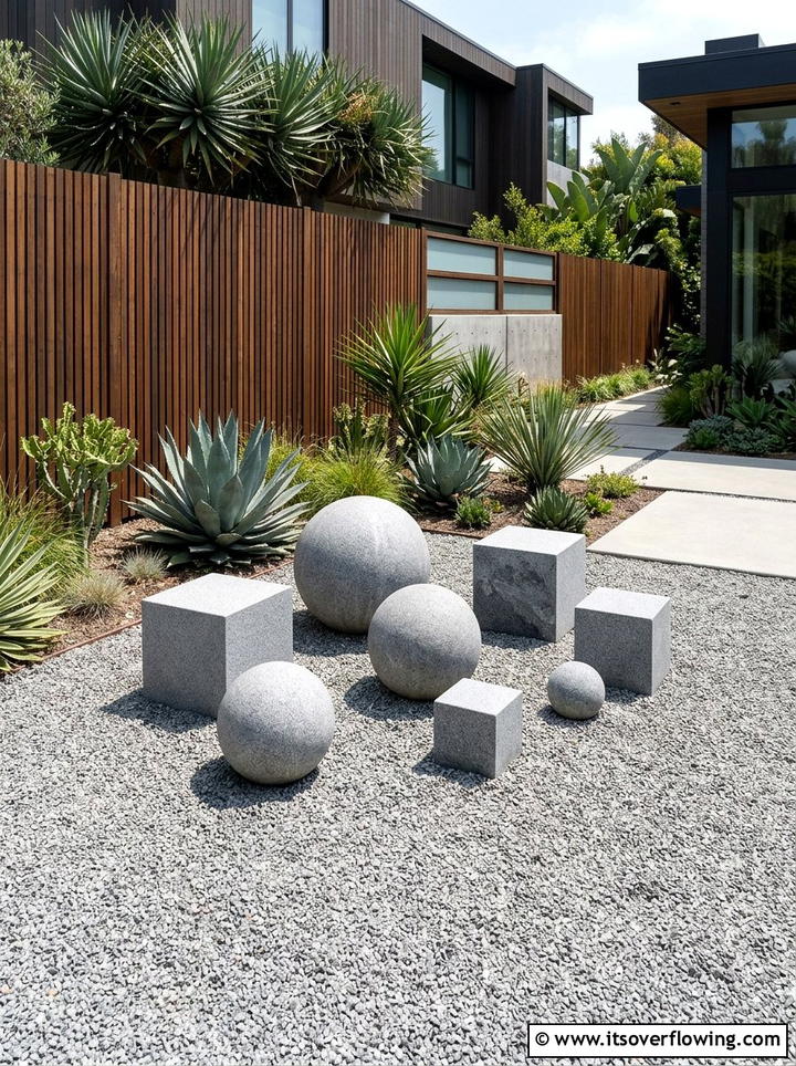 Geometric garden art - 25 garden decor ideas with statues