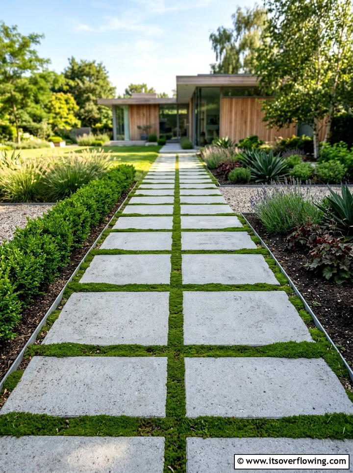 Geometric garden path - 25 backyard ideas with minimalist style