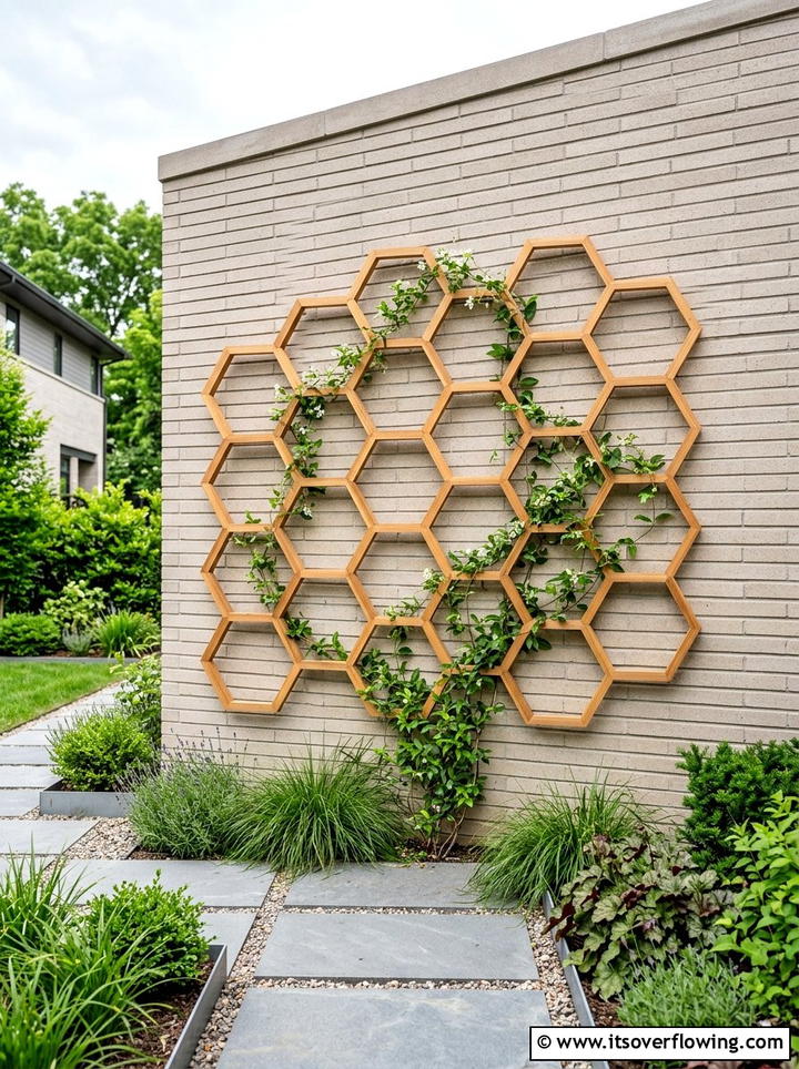 Geometric pattern garden trellis - 25 garden design ideas with trellis walls