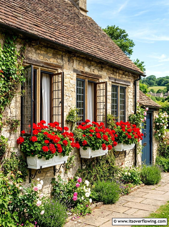 Geranium Window Box - 25 cheap garden ideas with cuttings