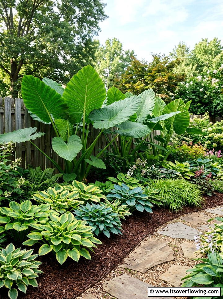 Giant Elephant Ear Landscape - 25 creative garden ideas with tropical foliage