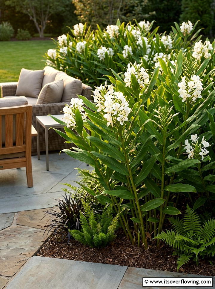 Ginger Lily Garden Bed - 25 creative garden ideas with tropical foliage