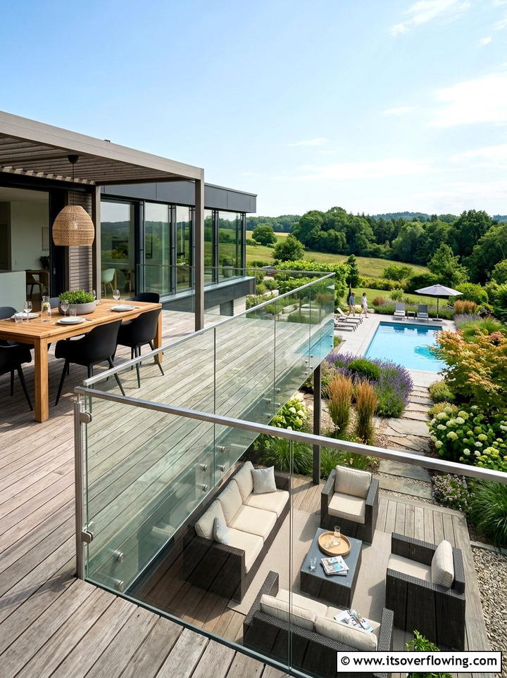 Glass Balustrade Deck - 25 garden ideas for contemporary homes