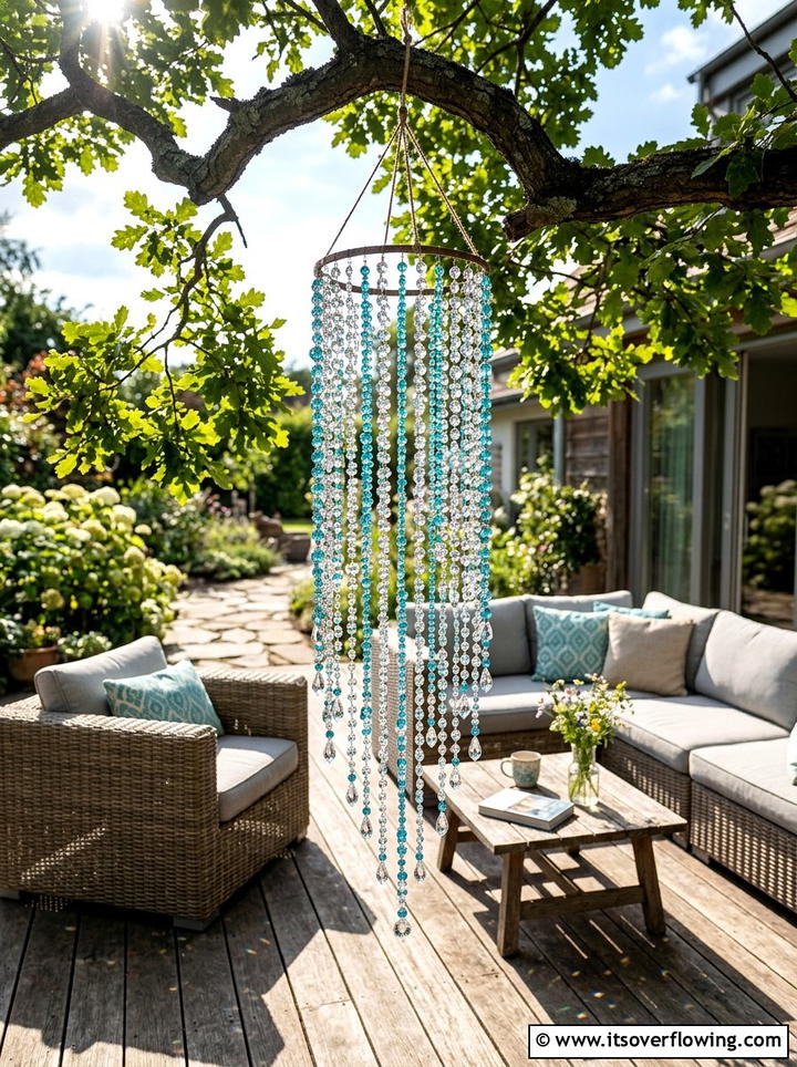 Glass Bead Suncatcher - 25 recycled garden ideas with recycled glass art