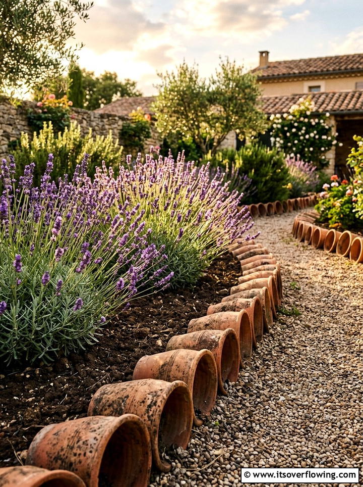 Glass Bottle Garden Border - 25 cheap garden ideas with edging