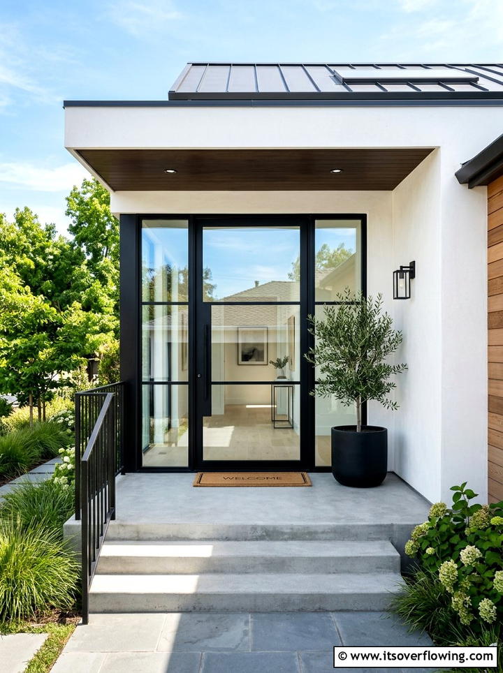 Glass Front Door - 25 front porch ideas for south facing porch