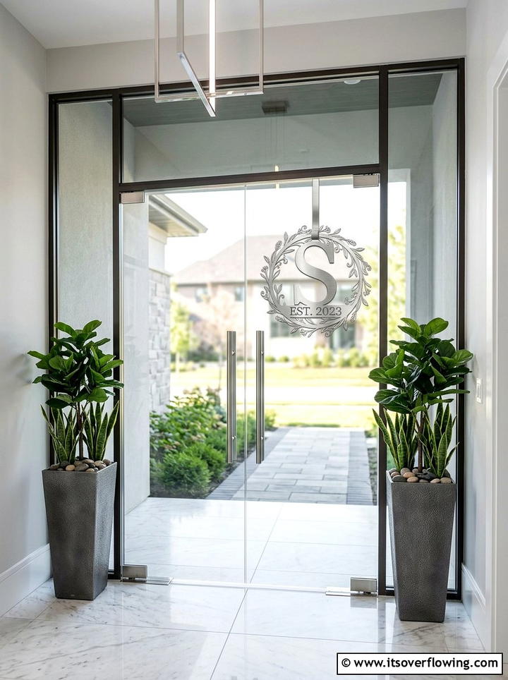 Glass Front Door Entry - 25 front porch decor ideas with monogram wreath
