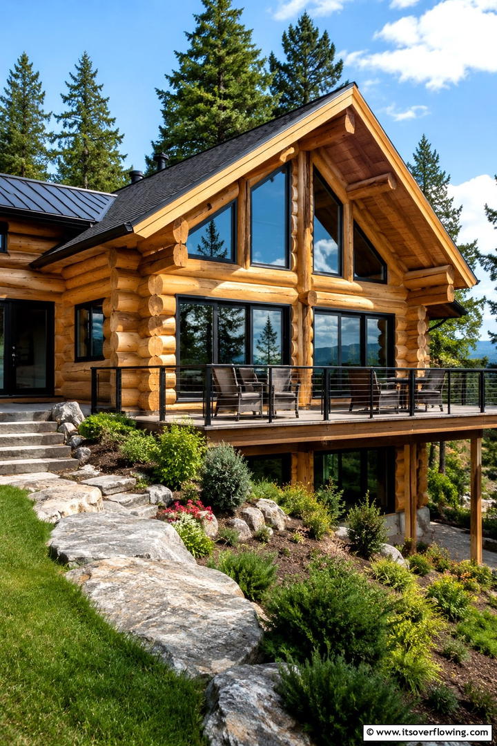 Glass Fronted Elegance - 30 Scandinavian House Exterior Ideas for Modern Homes