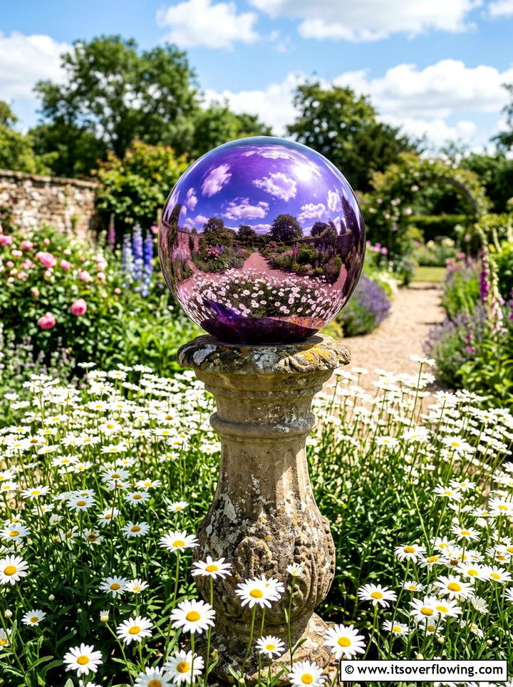 Glass Globe Garden Ornament - 25 recycled garden ideas with recycled glass art