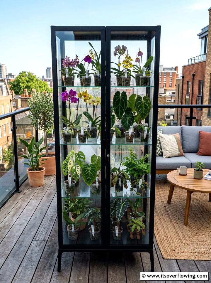 Glass Greenhouse Cabinet - 25 small garden ideas for urban homes