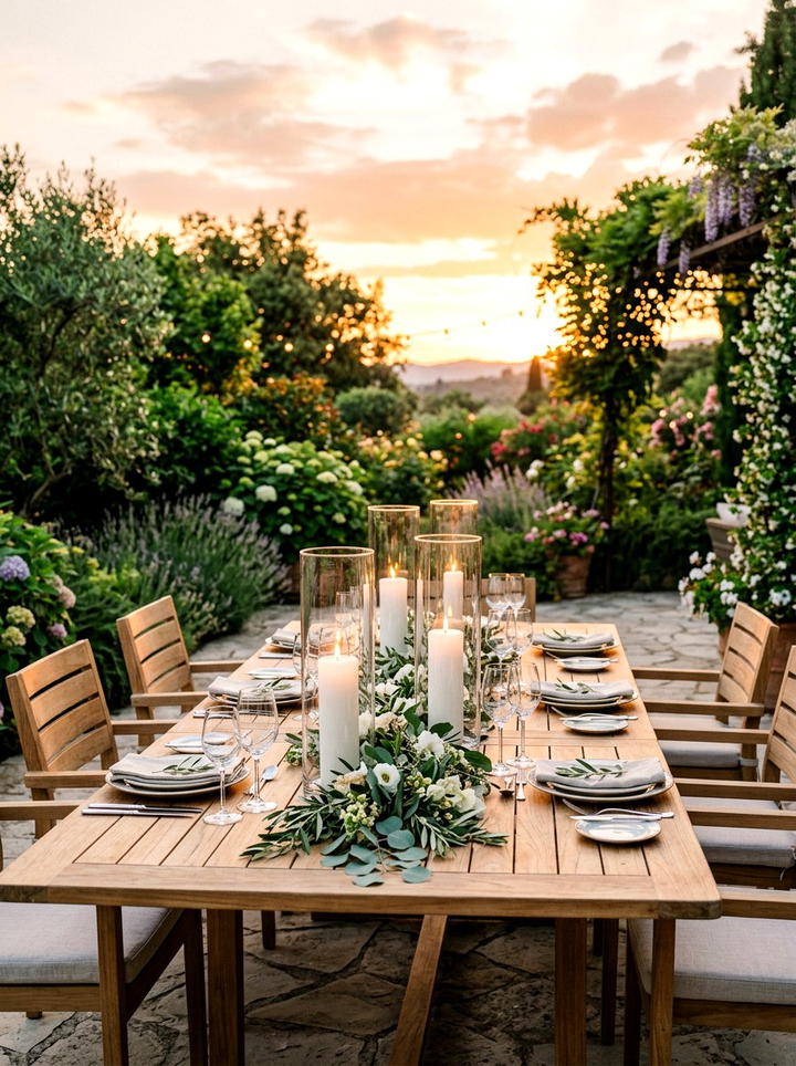 Glass Hurricane Lamp - 25 backyard decorating ideas with candle holders