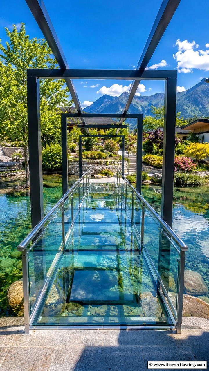 Glass Panel Bridge - 20 Garden Bridge Ideas for a Serene Backyard