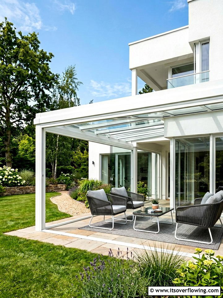 Glass Roof Veranda - 25 backyard ideas with shade structures