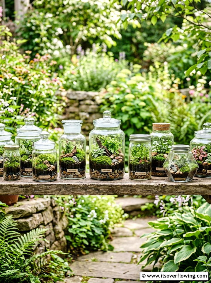 Glass jar garden - 25 recycled garden ideas for school projects