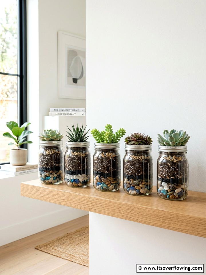 Glass mason jar garden - 25 reusing old things ideas for succulent garden