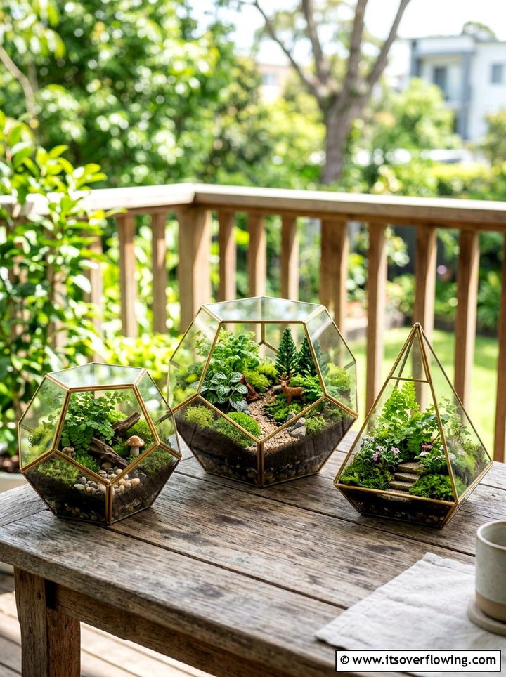 Glass terrarium decor - 25 garden decor ideas for apartments