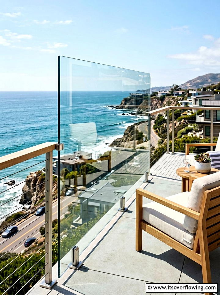 Glass windbreak panel - 25 garden ideas for windy areas