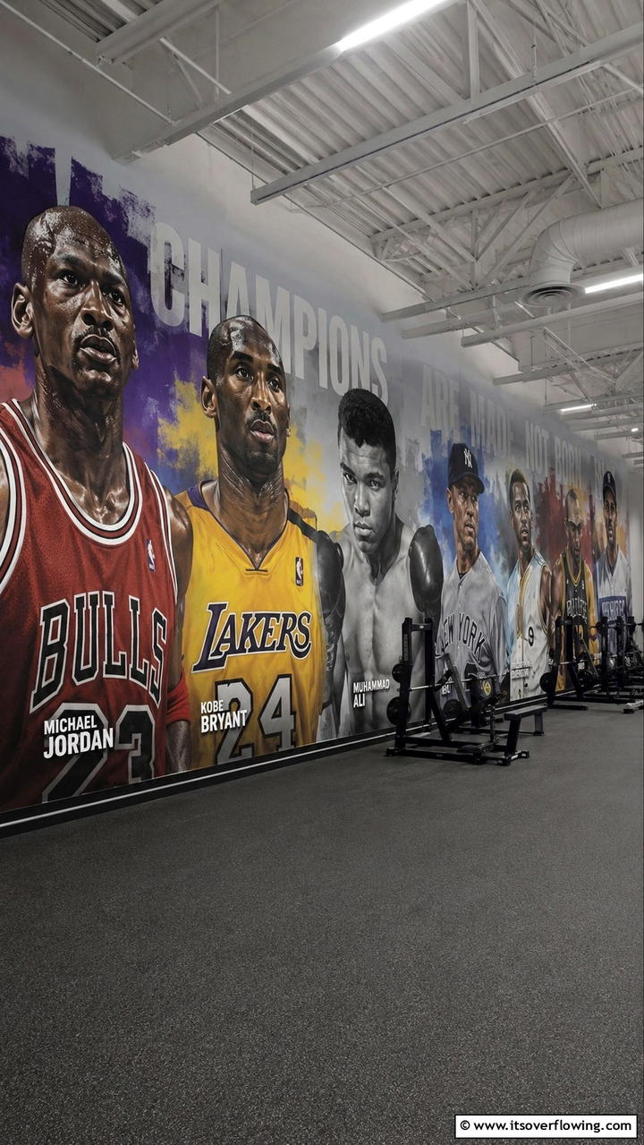 Global Sports Icons - 20 Gym Murals to Inspire Your Workout Space