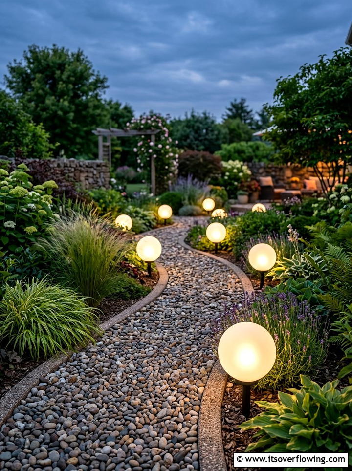 Globe Pathway Lighting - 25 backyard decorating ideas with pathway lights