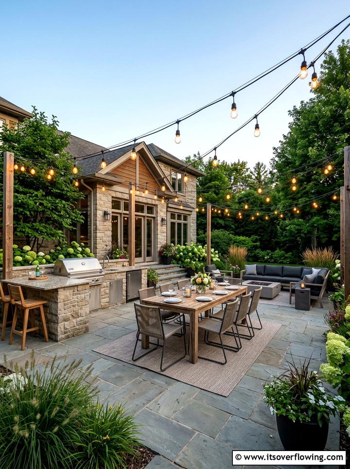 Globe String Lights Patio - 25 garden decor ideas with holiday lights