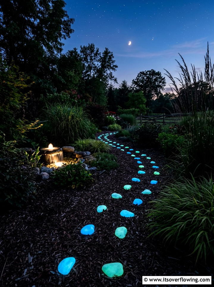 Glow In The Dark Garden Stones - 25 backyard decorating ideas with stepping stones