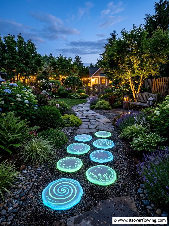 Glow In The Dark Stepping Stones - 25 garden ideas with stepping stones