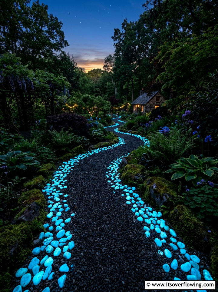 Glow in the dark garden stones - 25 garden decor ideas with stepping stones