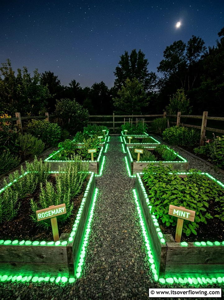 Glow stone herb garden - 25 garden decor ideas with glow stones