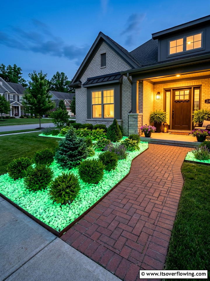 Glowing mulch alternative - 25 garden decor ideas with glow stones