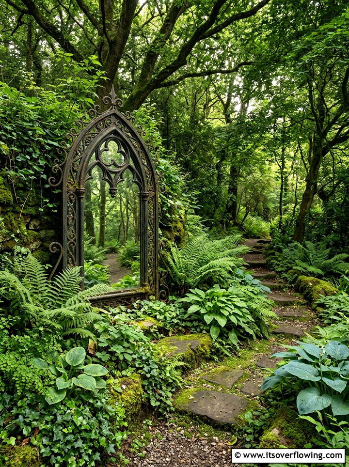 Gothic Mirror For Woodland Garden - 25 garden decor ideas with mirrors