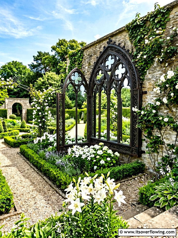 Gothic Window Mirror - 25 small garden ideas with mirror tricks