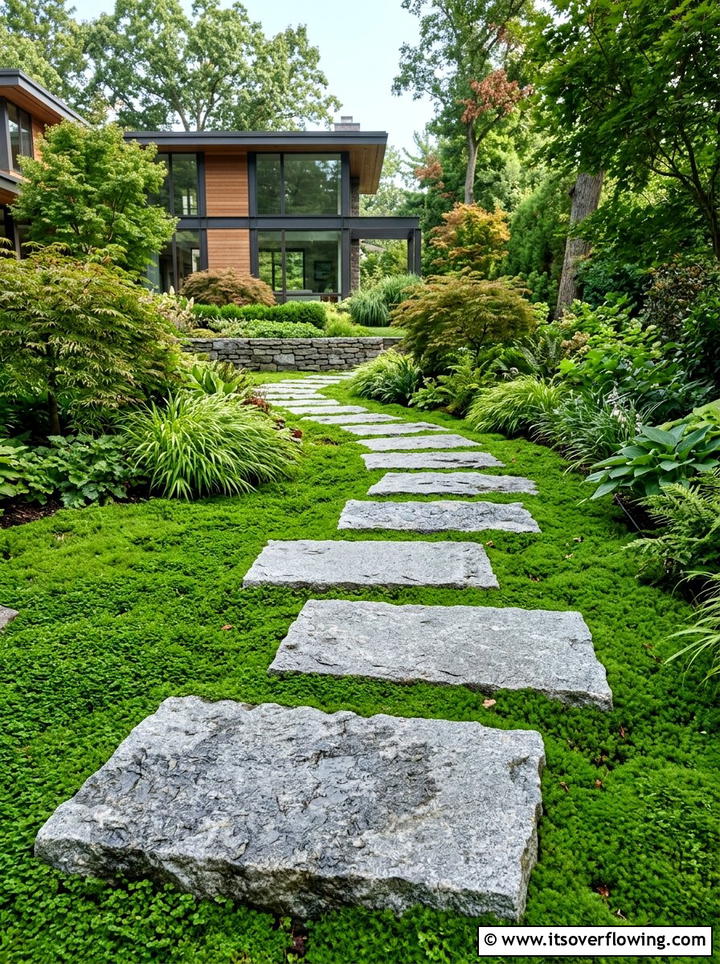 Granite Stepping Stones - 25 garden design ideas with pathways
