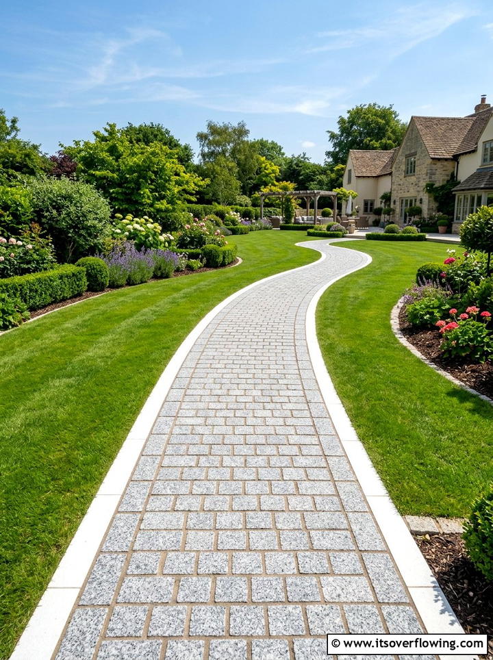 Granite Stone Garden Path - 25 small garden ideas with pavers