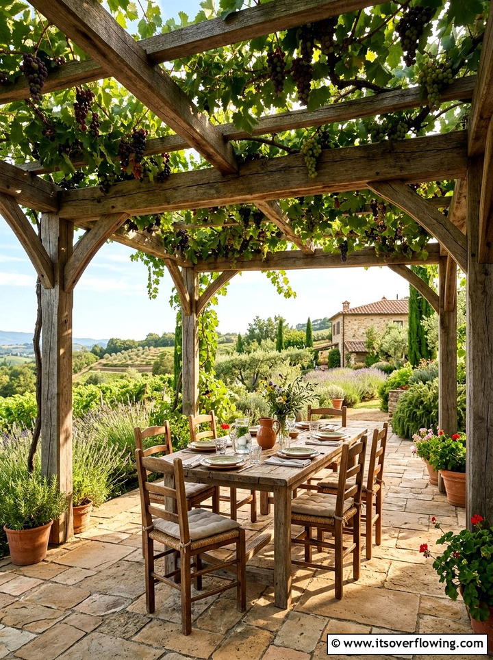 Grape vine pergola - 25 garden design ideas with edible plants