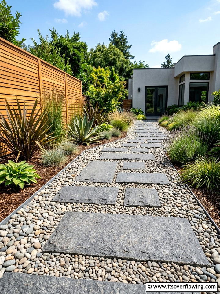Gravel And Paver Walkway - 25 small garden ideas with pavers