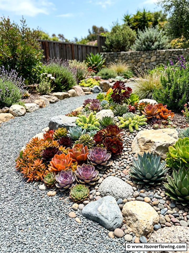 Gravel And Succulent Garden - 25 backyard ideas with gravel