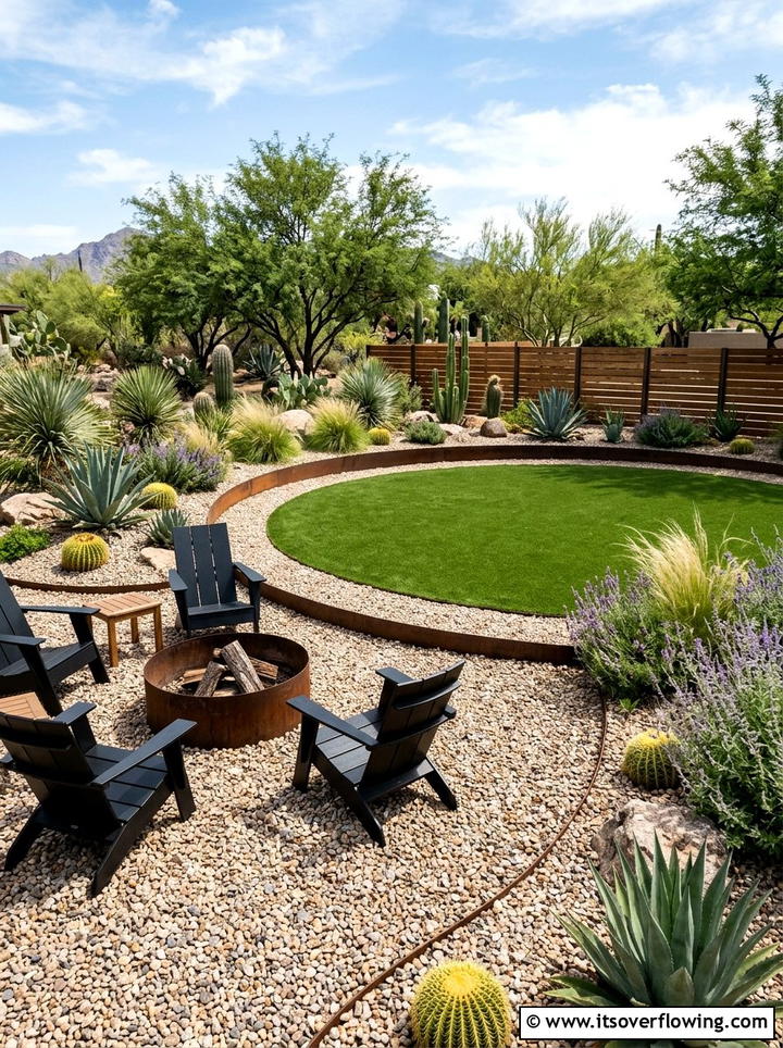 Gravel And Turf Landscape - 25 small garden ideas with artificial turf