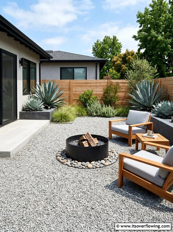 Gravel Backyard - 25 backyard ideas with drought tolerant plants