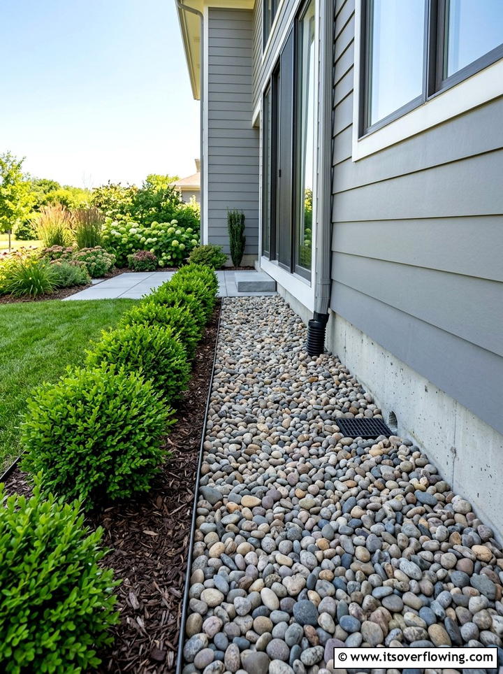 Gravel Drainage Strip - 25 small garden ideas with gravel