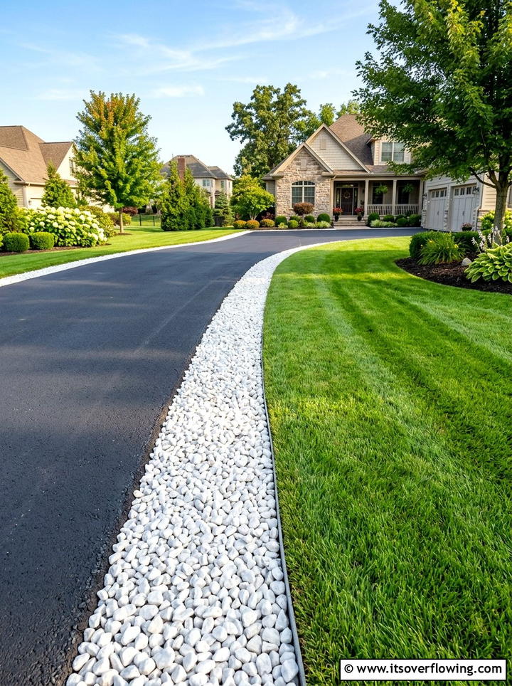 Gravel Driveway Border - 25 cheap garden ideas with gravel