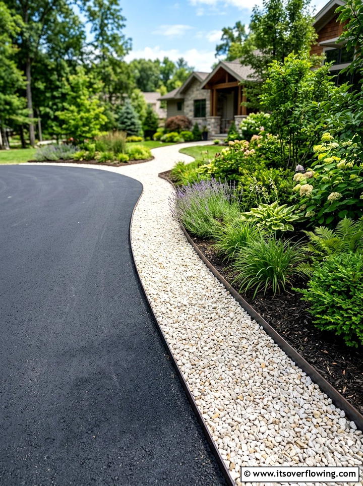 Gravel Driveway Edging - 25 creative garden ideas with high impact curb appeal