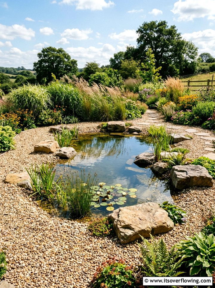 Gravel Edge Water Feature - 25 creative garden ideas with mini ponds