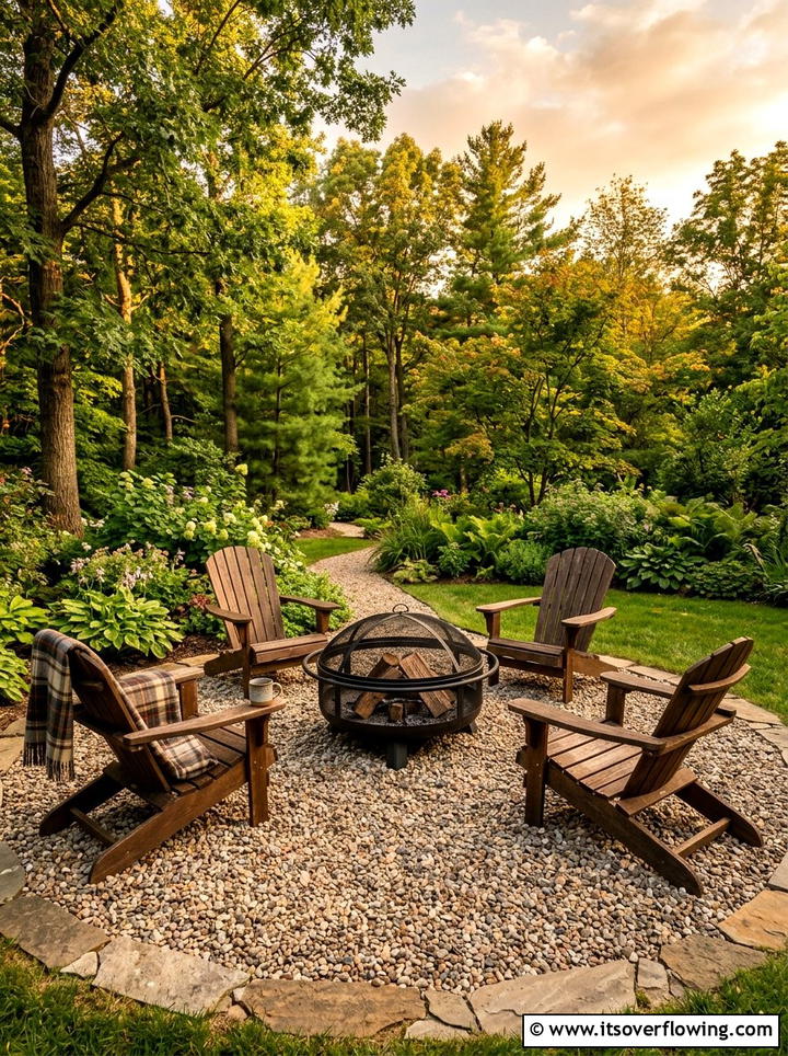 Gravel Fire Pit Area - 25 garden ideas with weekend projects