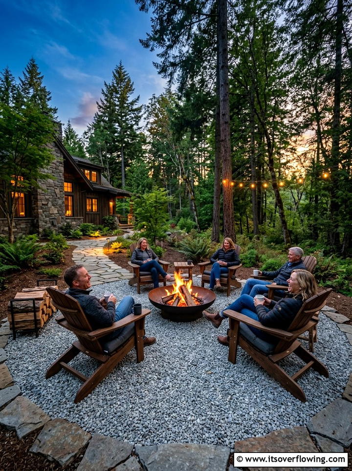 Gravel Fire Pit - 25 backyard ideas for narrow yards