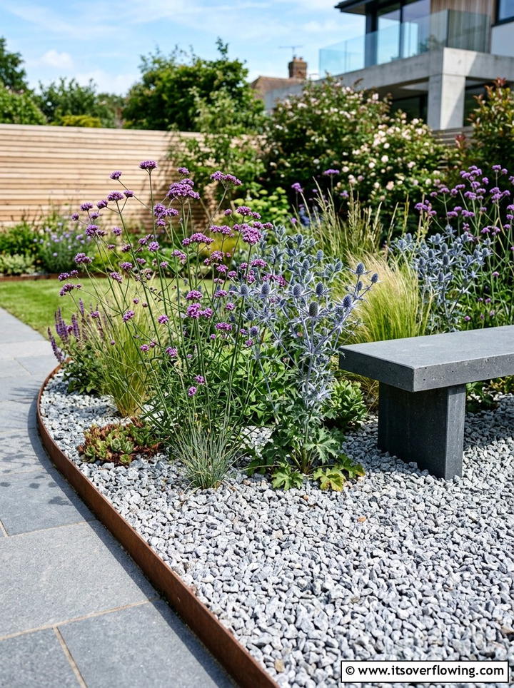 Gravel Flower Bed - 25 creative garden ideas with butterfly habitats