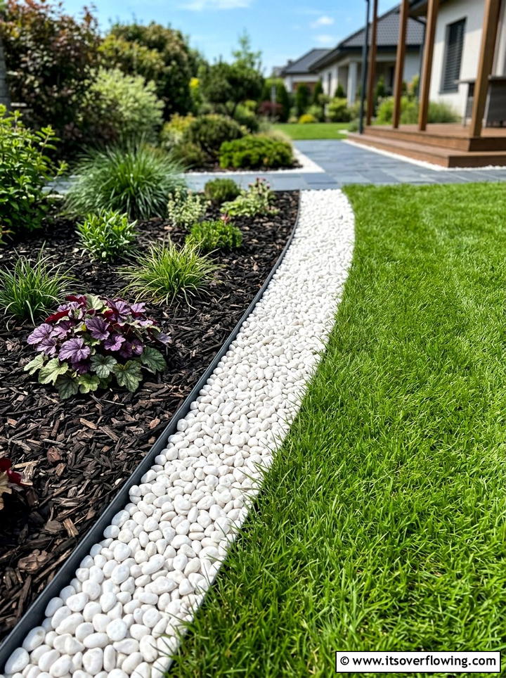 Gravel Garden Edge - 25 garden decor ideas with neutral tones